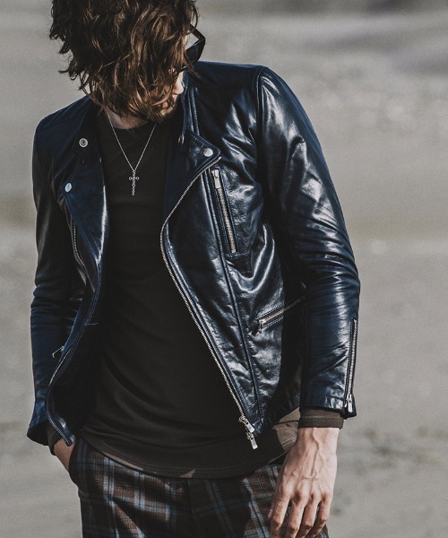 NO ID.（ノーアイディ）の「mj9474- ｶｳﾚｻﾞｰｾﾐﾀﾞﾌﾞﾙﾗｲﾀﾞｰｽJKT