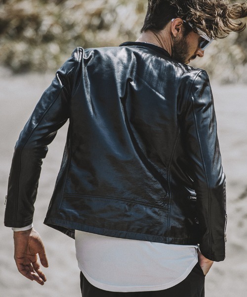 NO ID.（ノーアイディ）の「mj9474- ｶｳﾚｻﾞｰｾﾐﾀﾞﾌﾞﾙﾗｲﾀﾞｰｽJKT