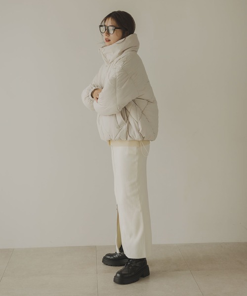 rectangle（レクタングル）の「ダイヤキルトダウンジャケット（ダウンジャケット/コート・レディース・ブラック/オフホワイト・MEDIUM）」の3枚目の写真