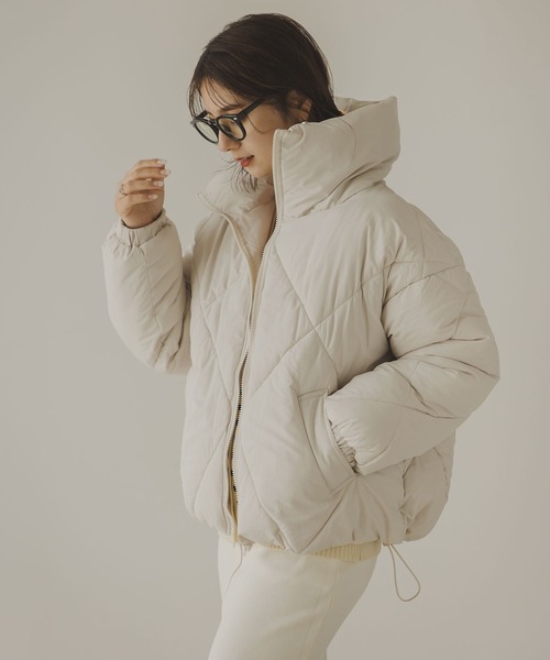 rectangle（レクタングル）の「ダイヤキルトダウンジャケット（ダウンジャケット/コート・レディース・ブラック/オフホワイト・MEDIUM）」の4枚目の写真