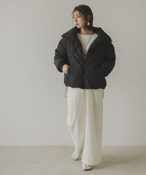 rectangle（レクタングル）の「ダイヤキルトダウンジャケット（ダウンジャケット/コート・レディース・ブラック/オフホワイト・MEDIUM）」の7枚目の写真