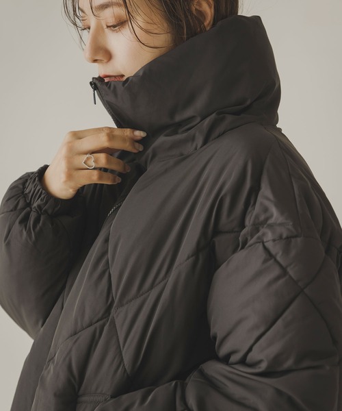 rectangle（レクタングル）の「ダイヤキルトダウンジャケット（ダウンジャケット/コート・レディース・ブラック/オフホワイト・MEDIUM）」の8枚目の写真