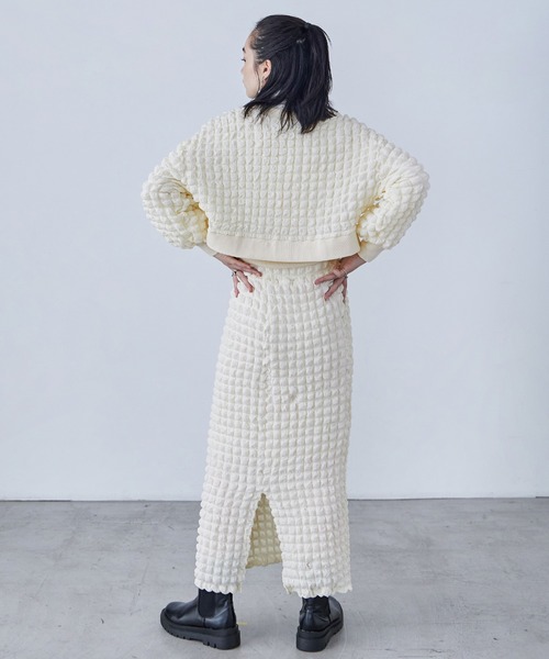 Fashion Letter（ファッションレター）の「ぽこぽこポップコーン ショートカーディガン（カーディガン/ボレロ・レディース・ベージュ/ブルー/オフホワイト/ブラック・M）」の15枚目の写真