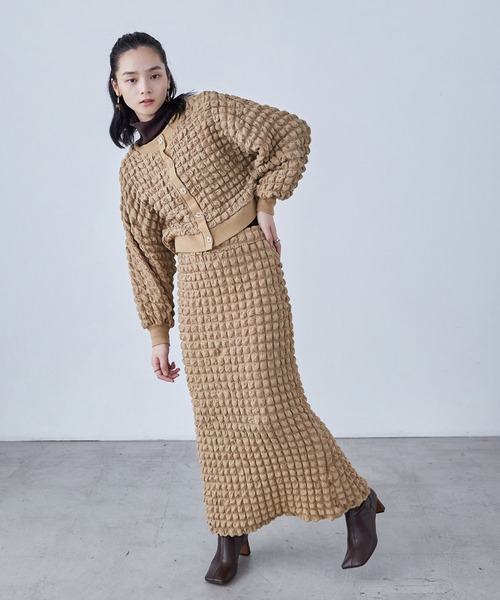 Fashion Letter（ファッションレター）の「ぽこぽこポップコーン ショートカーディガン（カーディガン/ボレロ・レディース・ベージュ/ブルー/オフホワイト/ブラック・M）」の17枚目の写真