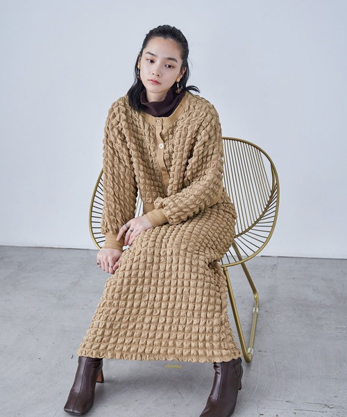 Fashion Letter（ファッションレター）の「ぽこぽこポップコーン ショートカーディガン（カーディガン/ボレロ・レディース・ベージュ/ブルー/オフホワイト/ブラック・M）」の19枚目の写真