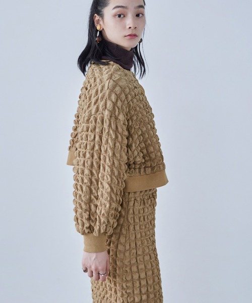 Fashion Letter（ファッションレター）の「ぽこぽこポップコーン ショートカーディガン（カーディガン/ボレロ・レディース・ベージュ/ブルー/オフホワイト/ブラック・M）」の20枚目の写真