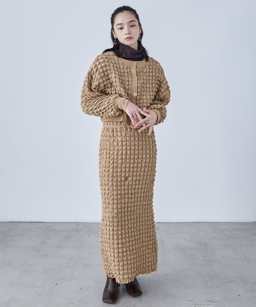 Fashion Letter（ファッションレター）の「ぽこぽこポップコーン ショートカーディガン（カーディガン/ボレロ・レディース・ベージュ/ブルー/オフホワイト/ブラック・M）」の21枚目の写真