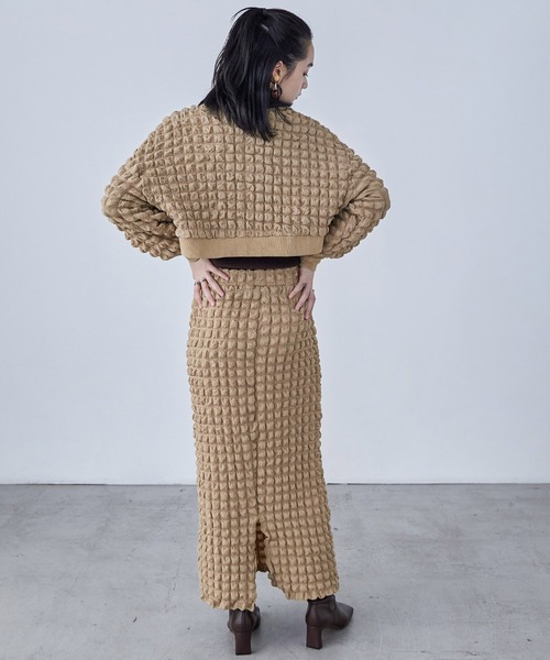 Fashion Letter（ファッションレター）の「ぽこぽこポップコーン ショートカーディガン（カーディガン/ボレロ・レディース・ベージュ/ブルー/オフホワイト/ブラック・M）」の22枚目の写真