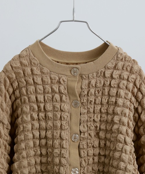 Fashion Letter（ファッションレター）の「ぽこぽこポップコーン ショートカーディガン（カーディガン/ボレロ・レディース・ベージュ/ブルー/オフホワイト/ブラック・M）」の5枚目の写真