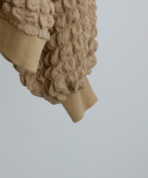 Fashion Letter（ファッションレター）の「ぽこぽこポップコーン ショートカーディガン（カーディガン/ボレロ・レディース・ベージュ/ブルー/オフホワイト/ブラック・M）」の6枚目の写真