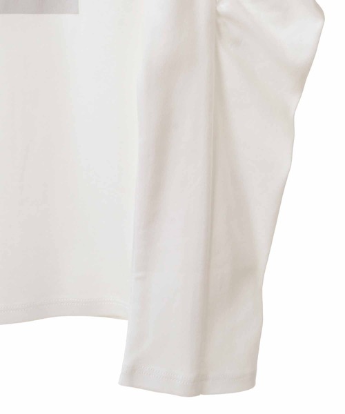 31 Sons de mode（トランテアン　ソン　ドゥ　モード）の「ギャザースリーブプリントＴシャツ（Tシャツ/カットソー・レディース・オフホワイト/チャコールグレー・36）」の5枚目の写真