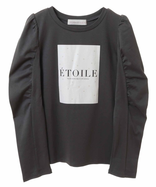 31 Sons de mode（トランテアン　ソン　ドゥ　モード）の「ギャザースリーブプリントＴシャツ（Tシャツ/カットソー・レディース・オフホワイト/チャコールグレー・36）」の17枚目の写真