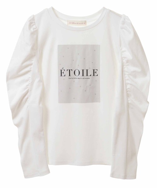 31 Sons de mode（トランテアン　ソン　ドゥ　モード）の「ギャザースリーブプリントＴシャツ（Tシャツ/カットソー・レディース・オフホワイト/チャコールグレー・36）」の18枚目の写真