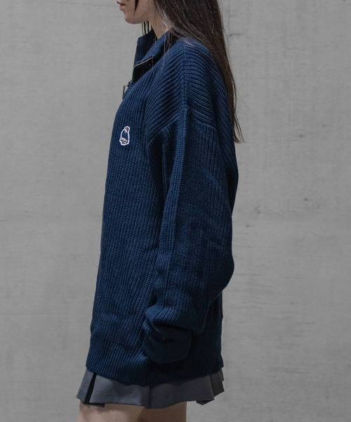 Red Cap Girl（レッドキャプガール）の「【a-r】〔Red Cap Girl/レッドキャップガール〕リブ編み ワッペン付き ハーフジップニット（ニット/セーター・メンズ・グレイッシュベージュ/ネイビー/ブラック・X-LARGE/MEDIUM/LARGE）」の15枚目の写真