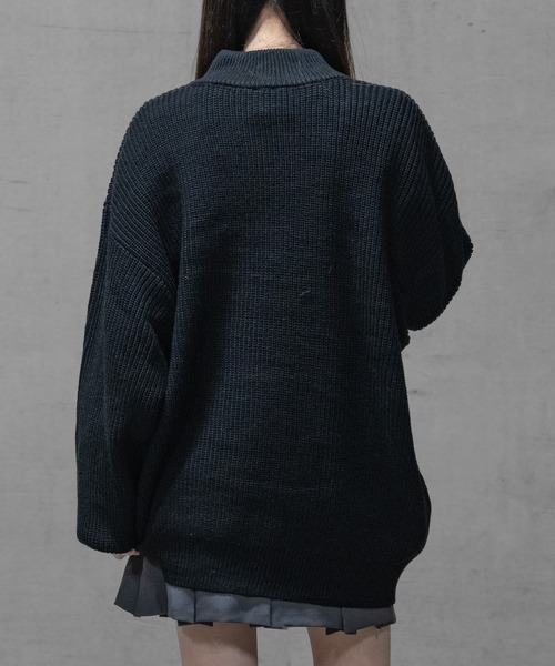 Red Cap Girl（レッドキャプガール）の「【a-r】〔Red Cap Girl/レッドキャップガール〕リブ編み ワッペン付き ハーフジップニット（ニット/セーター・メンズ・グレイッシュベージュ/ネイビー/ブラック・X-LARGE/MEDIUM/LARGE）」の21枚目の写真