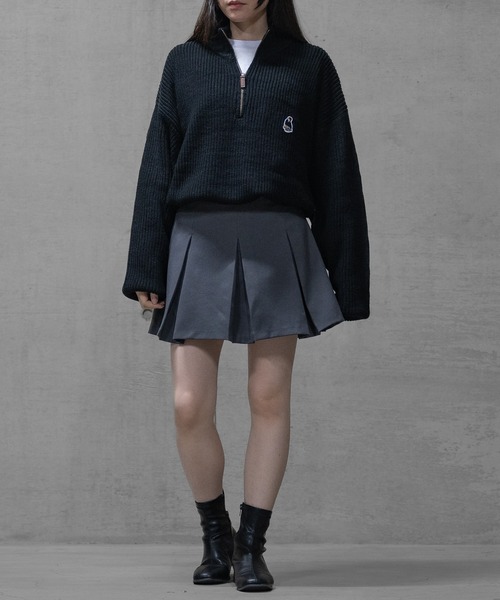 Red Cap Girl（レッドキャプガール）の「【a-r】〔Red Cap Girl/レッドキャップガール〕リブ編み ワッペン付き ハーフジップニット（ニット/セーター・メンズ・グレイッシュベージュ/ネイビー/ブラック・X-LARGE/MEDIUM/LARGE）」の22枚目の写真