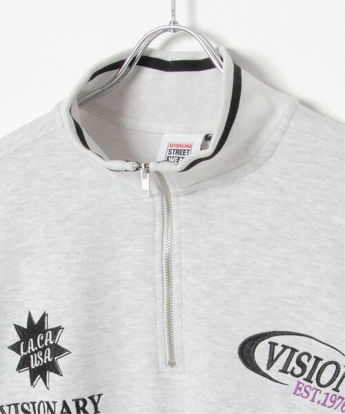 VISION STREET WEAR(ヴィジョンストリートウェア)の「VISION STREET WEAR ビジョンストリートウェア リブラインハーフジップ(スウェット・メンズ・ライトグレー/ブラック・M/L)」の21枚目の写真