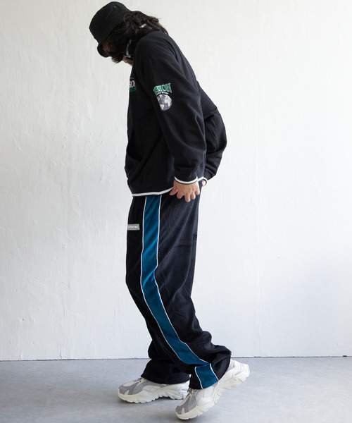 VISION STREET WEAR(ヴィジョンストリートウェア)の「VISION STREET WEAR ビジョンストリートウェア リブラインハーフジップ(スウェット・メンズ・ライトグレー/ブラック・M/L)」の5枚目の写真