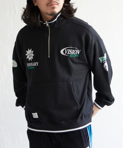 VISION STREET WEAR ビジョンストリートウェア リブラインハーフジップ ヴァンス エクスチェンジ VENCE EXCHANGE VISION STREET WEAR
