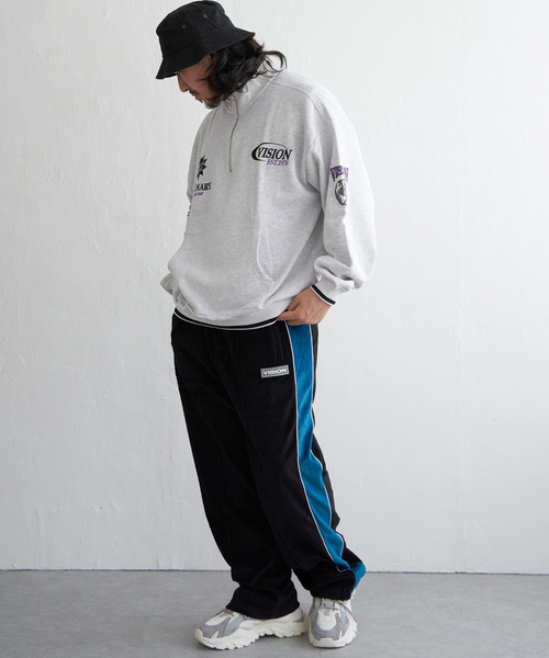 VISION STREET WEAR(ヴィジョンストリートウェア)の「VISION STREET WEAR ビジョンストリートウェア リブラインハーフジップ(スウェット・メンズ・ライトグレー/ブラック・M/L)」の14枚目の写真