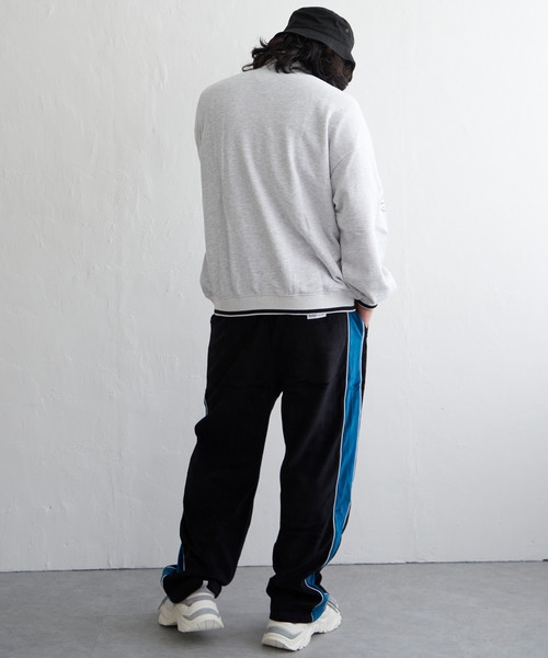 VISION STREET WEAR(ヴィジョンストリートウェア)の「VISION STREET WEAR ビジョンストリートウェア リブラインハーフジップ(スウェット・メンズ・ライトグレー/ブラック・M/L)」の4枚目の写真