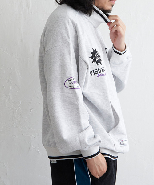 VISION STREET WEAR ビジョンストリートウェア リブラインハーフジップ セール】VISION STREET WEAR ビジョンストリートウェア