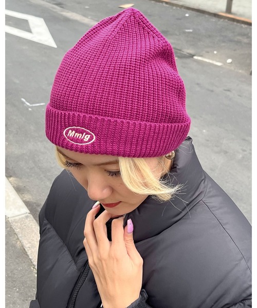 87mm（87mm）の「【UNISEX】Mmlg／CLUBニットCAP 2977160（ニットキャップ/ビーニー・レディース・ネイビー/ブラック/ピンク/アイボリー/ブラウン・FREE）」の5枚目の写真