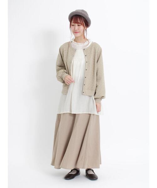 Samansa Mos2（サマンサ モスモス）の「前後着カットジャカードカーディガン（カーディガン/ボレロ・レディース・チャコールグレー/ベージュ/ミント・F）」の17枚目の写真