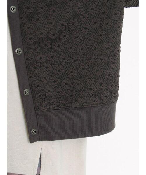 Samansa Mos2（サマンサ モスモス）の「前後着カットジャカードカーディガン（カーディガン/ボレロ・レディース・チャコールグレー/ベージュ/ミント・F）」の15枚目の写真