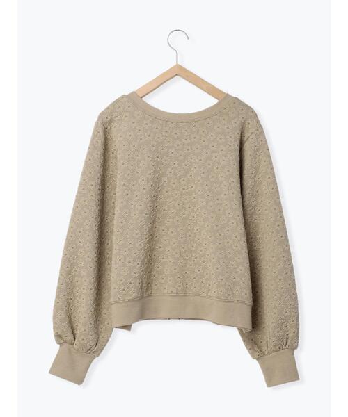 Samansa Mos2（サマンサ モスモス）の「前後着カットジャカードカーディガン（カーディガン/ボレロ・レディース・チャコールグレー/ベージュ/ミント・F）」の9枚目の写真