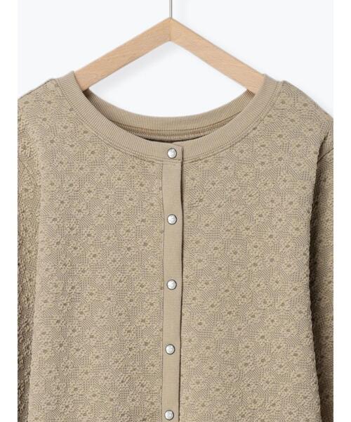 Samansa Mos2（サマンサ モスモス）の「前後着カットジャカードカーディガン（カーディガン/ボレロ・レディース・チャコールグレー/ベージュ/ミント・F）」の12枚目の写真