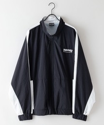 古着 JEANTEX ブルー 総柄 ナイロンジャケット ビッグシルエット 90s VINTAGE JEANTEX ナイロンジャケット フード収納付き メンズ