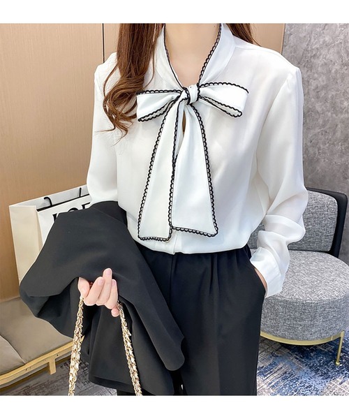 首元リボンフリルブラウス（シャツ/ブラウス）｜GOLDJAPAN（ゴールドジャパン）