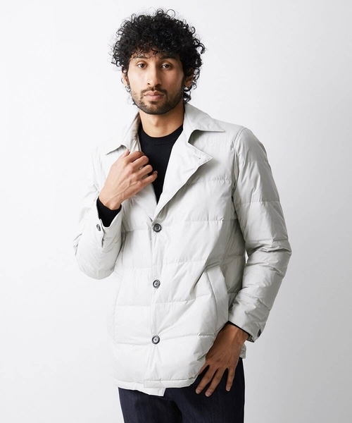 MICHEL KLEIN HOMME   （ミッシェルクランオム）の「軽量ダウンジャケット（ダウンジャケット/コート・メンズ・ライトグレー/ブラック・MEDIUM/LARGE/X-LARGE）」の2枚目の写真