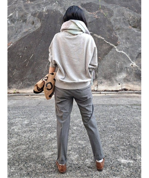 Right-on(ライトオン)の「【HONEYSUCKLE ROSE】ふわふわチェック太フリンジマフラー(マフラー・レディース・オレンジ/ブルー・ONE SIZE)」の5枚目の写真