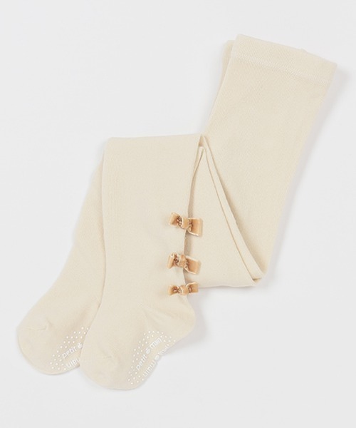 petit main（プティマイン）の「プチリボンタイツ（ソックス/靴下・キッズ・ライトグレー/エンジ/チャコール/アイボリー・120cm/110cm/100cm/130cm/90cm）」の2枚目の写真