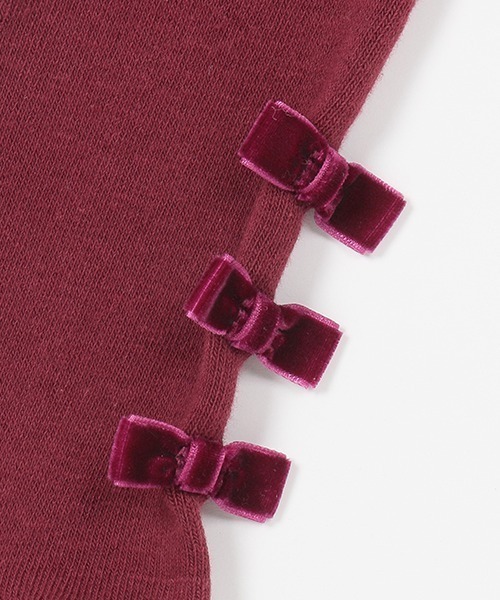 petit main（プティマイン）の「プチリボンタイツ（ソックス/靴下・キッズ・ライトグレー/エンジ/チャコール/アイボリー・120cm/110cm/100cm/130cm/90cm）」の7枚目の写真