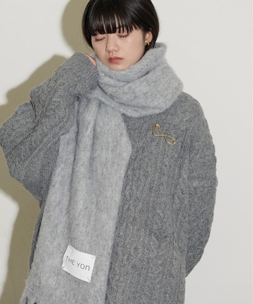 THE YOn（ザヨン）の「ウールミックスボリュームマフラー（マフラー・レディース・グレー/ブラウン/イエロー/ホワイト・FREE）」の15枚目の写真