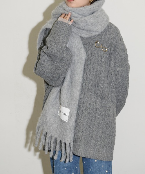 THE YOn（ザヨン）の「ウールミックスボリュームマフラー（マフラー・レディース・グレー/ブラウン/イエロー/ホワイト・FREE）」の16枚目の写真