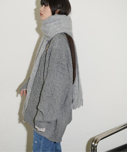 THE YOn（ザヨン）の「ウールミックスボリュームマフラー（マフラー・レディース・グレー/ブラウン/イエロー/ホワイト・FREE）」の17枚目の写真