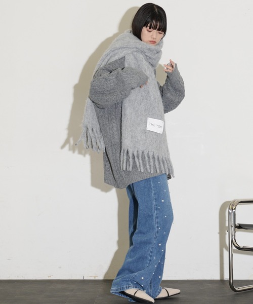 THE YOn（ザヨン）の「ウールミックスボリュームマフラー（マフラー・レディース・グレー/ブラウン/イエロー/ホワイト・FREE）」の19枚目の写真