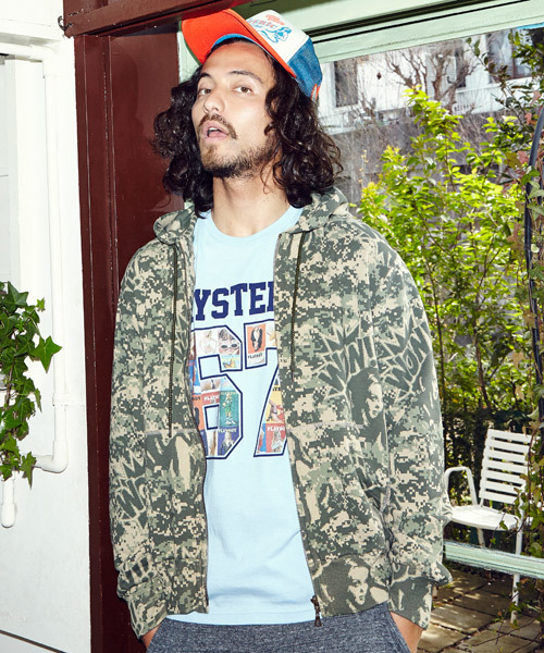 ヒステリックグラマー　パーカー　カモフラ　モザイク　迷彩　フード　チャック付き HYSTERIC GLAMOUR ヒステリックグラマー 22AW 02223AC03 CIRCLE