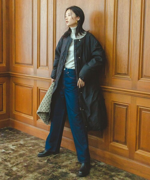 ジャケット・アウター NANGA NO COLLAR DOWN COAT BLACK NANGA (ナンガ) NO COLLAR DOWN COAT / ノーカラーダウンコート