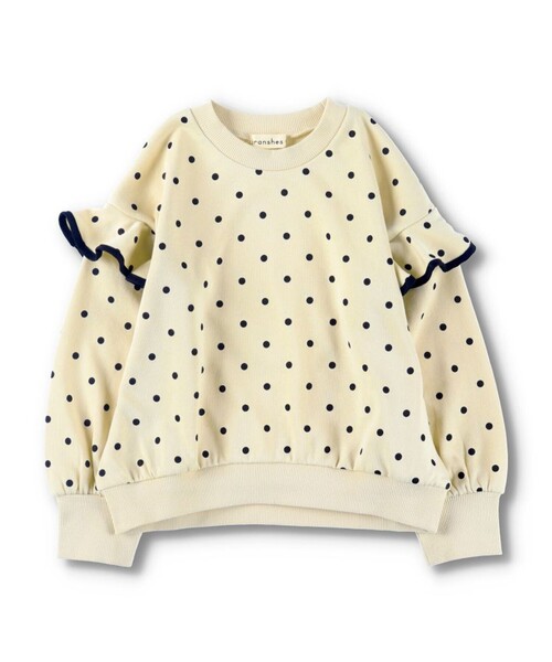 BRANSHES（ブランシェス）の「TCミニ裏毛袖フリルトレーナー（スウェット・キッズ・ブラック/ピンク/アイボリー・130/140/110/100/120/90/150）」の3枚目の写真