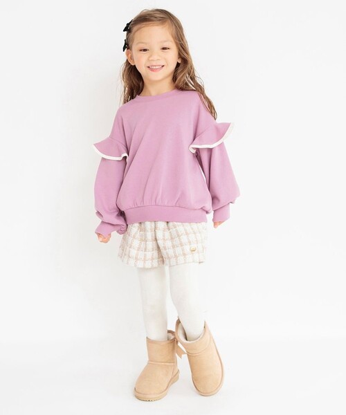 BRANSHES（ブランシェス）の「TCミニ裏毛袖フリルトレーナー（スウェット・キッズ・ブラック/ピンク/アイボリー・130/140/110/100/120/90/150）」の17枚目の写真