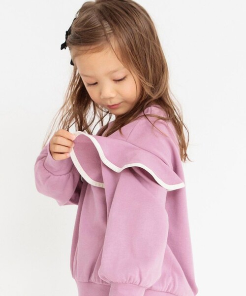 BRANSHES（ブランシェス）の「TCミニ裏毛袖フリルトレーナー（スウェット・キッズ・ブラック/ピンク/アイボリー・130/140/110/100/120/90/150）」の21枚目の写真