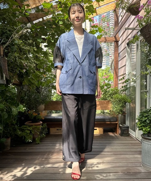 AVIE(アビィ)の「ダンガリーオーバーサイズジャケット(テーラードジャケット・レディース・インディゴブルー/ブラック・38)」の5枚目の写真