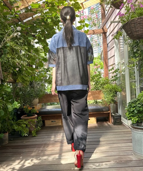 AVIE(アビィ)の「ダンガリーオーバーサイズジャケット(テーラードジャケット・レディース・インディゴブルー/ブラック・38)」の6枚目の写真