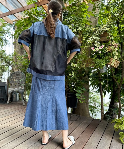 AVIE(アビィ)の「ダンガリーオーバーサイズジャケット(テーラードジャケット・レディース・インディゴブルー/ブラック・38)」の17枚目の写真