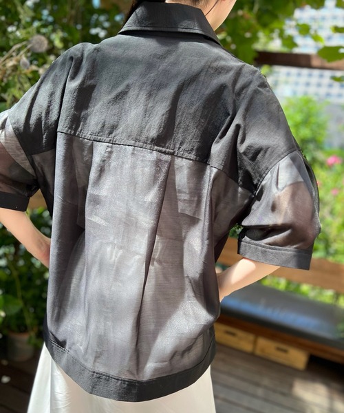 AVIE(アビィ)の「ダンガリーオーバーサイズジャケット(テーラードジャケット・レディース・インディゴブルー/ブラック・38)」の4枚目の写真